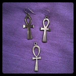 Ankh Earrings & Pendant